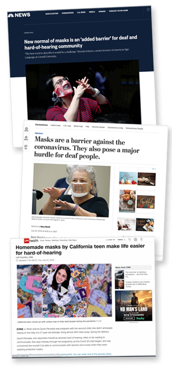 To illustrate the amount of news articles focused on clear-windowed masks News article clippings for clear-windowed masks